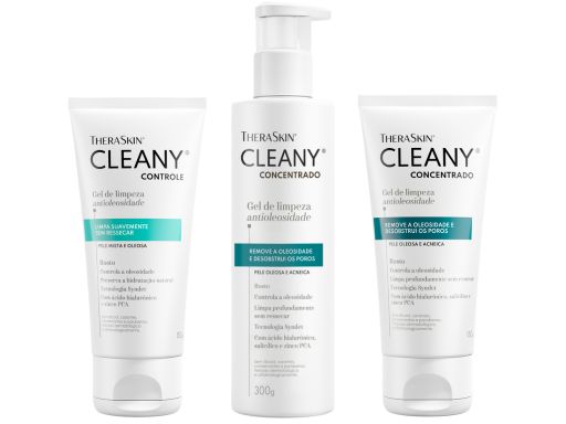 Melhores princípios ativos em hidratantes faciais - ácido hialurônico - linha Gel de Limpeza Cleany® TheraSkin®